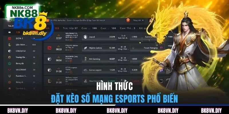 Hình thức đặt kèo số mạng esports phổ biến