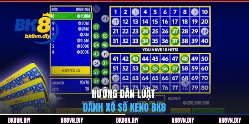 Hướng dẫn luật đánh xổ số Keno BK8 